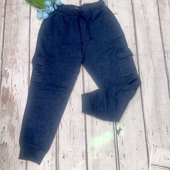 Victoria's Secret Pink Sweatpants Jogger Lounge Logo Cargo Pockets Size Small - Picture 2 of 11